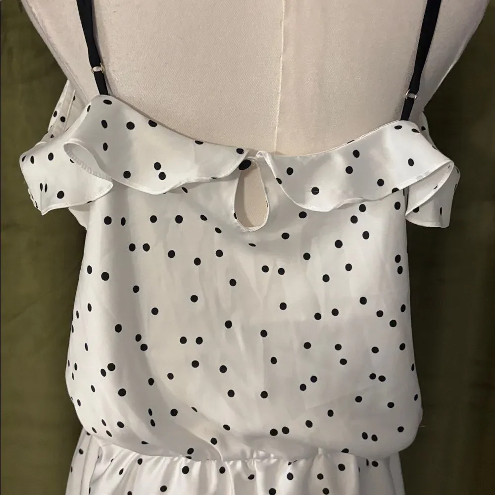 Kate Spade White and Black Polka Dot romper, XL